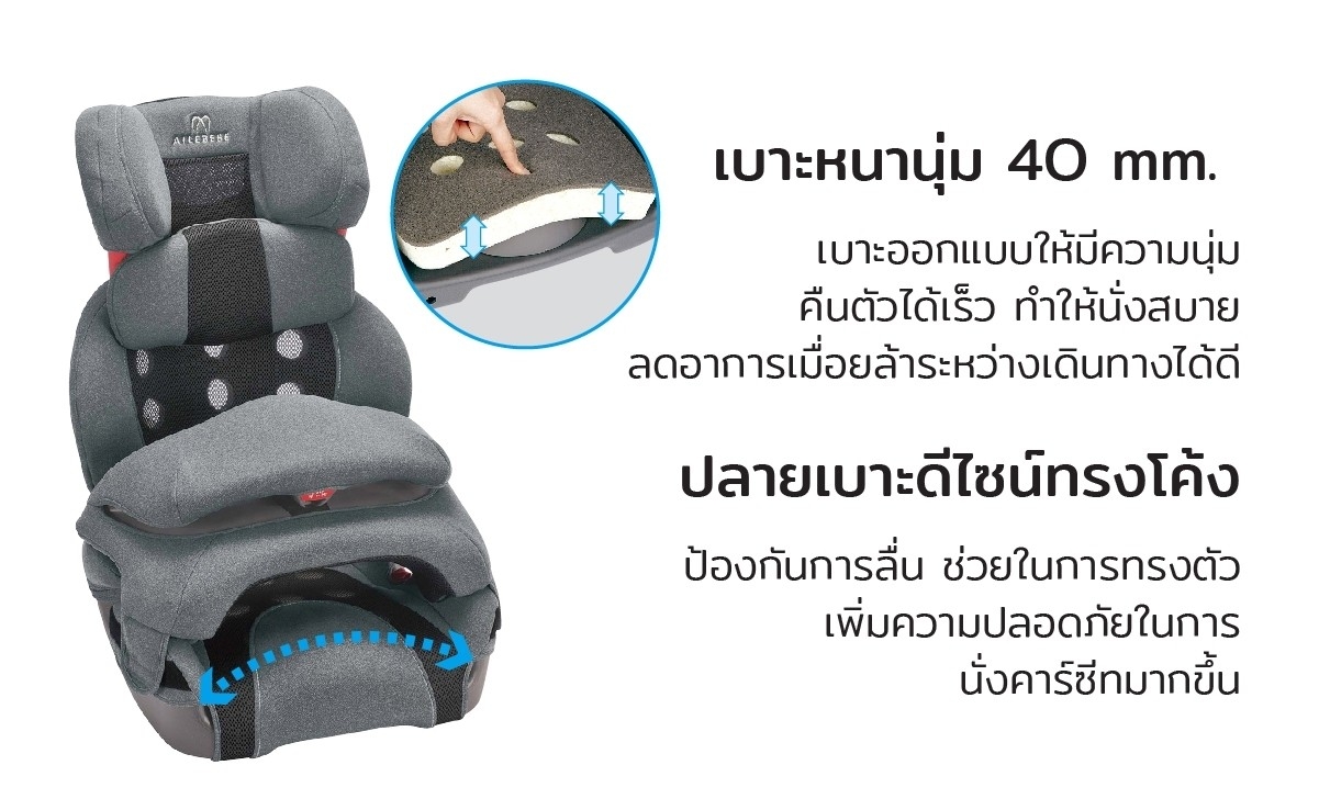 คาร์ซีทเด็กโต AILEBEBE รุ่น Saratto Premium